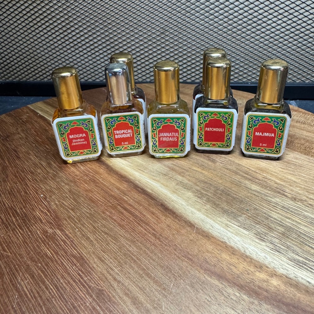 Nemat International Fragrance Oil Lot 7 Bottles Mogra Patchouli Majmua 5ml Each